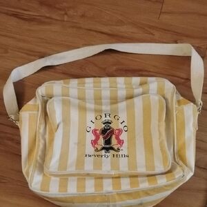 Giorgio Beverly HillsYellow and White Striped Women's Bag